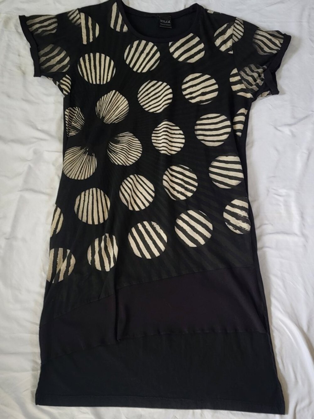 Sylca Dress Women's Black Asymmetrical High Low Pockets Designer City